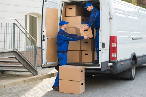 Specialist equipment used for safe piano removals in a modern Docklands property