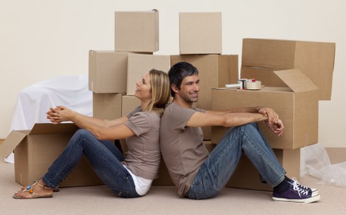 Office furniture pick-up service for desks and chairs in Canary Wharf