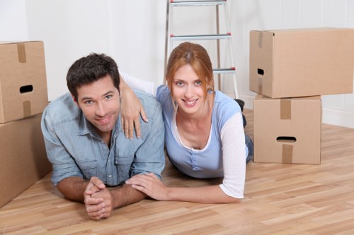 Business relocation setup and furniture placement in a modern office