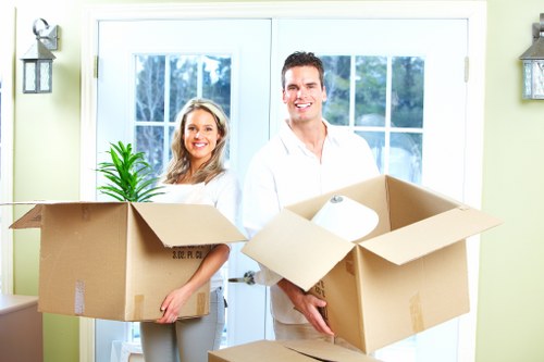 Careful furniture handling during a Canary Wharf apartment move
