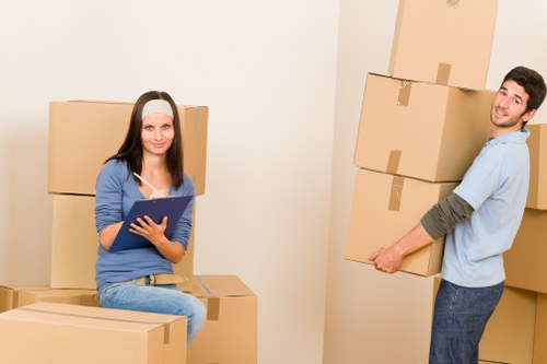Packing and boxing service materials suited to Canary Wharf buildings