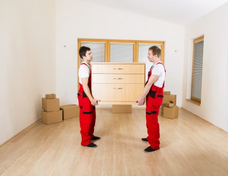 Moving checklist and packed belongings prepared for a Canary Wharf relocation